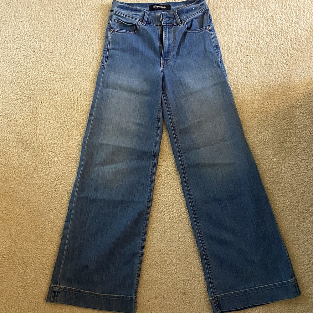 Express Super Wide Leg Flare Jeans Gem